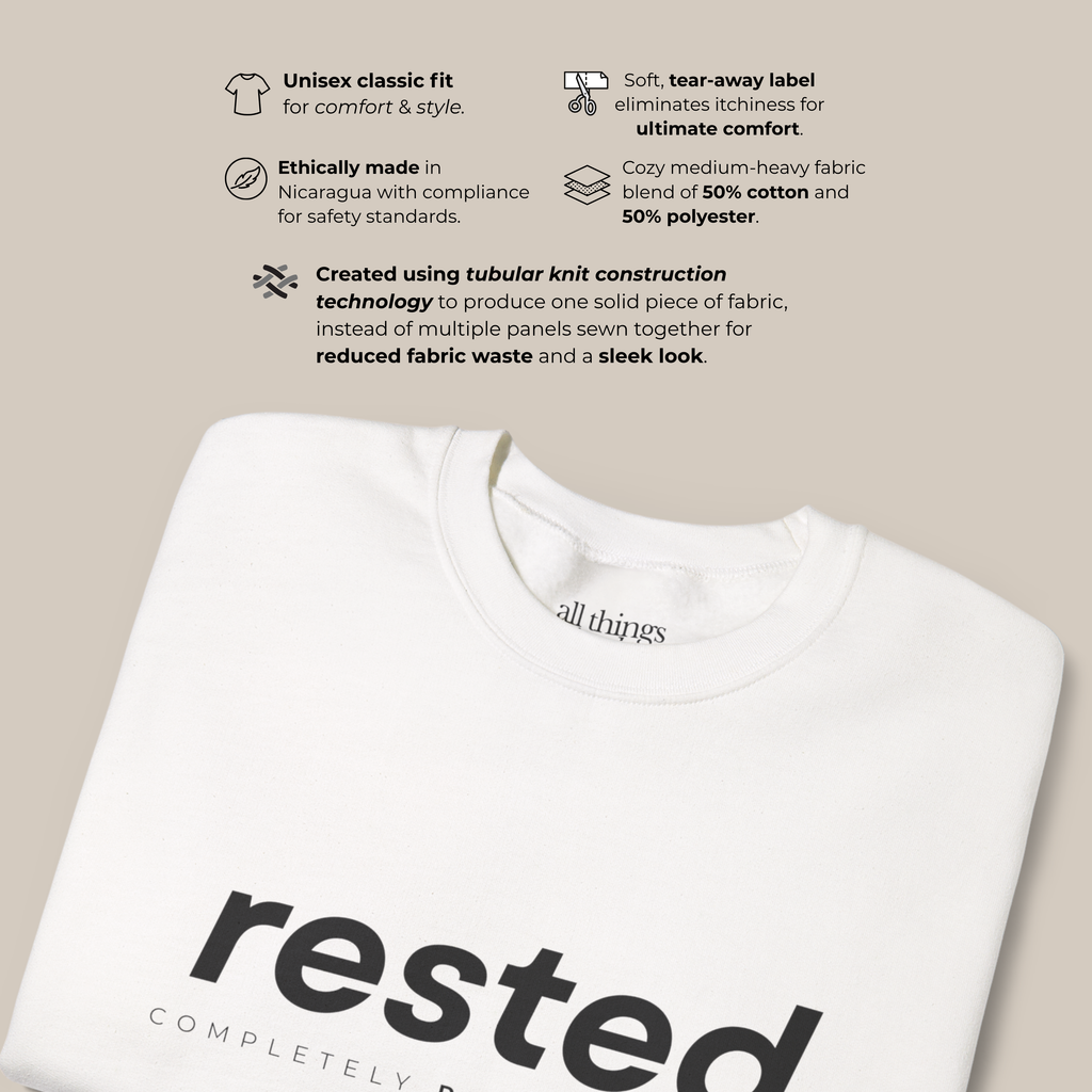 Rested Cozy Crewneck - White