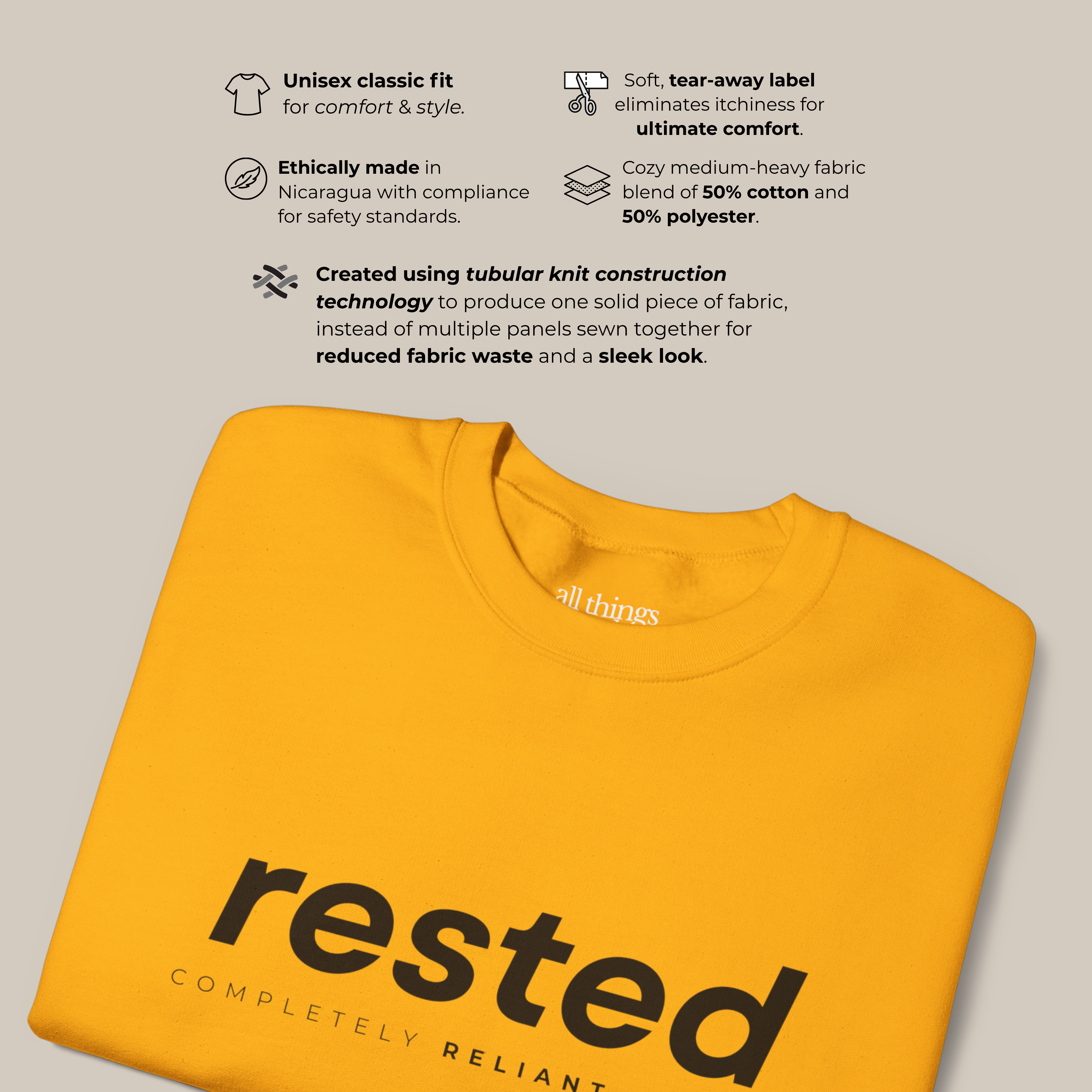 Rested Cozy Crewneck - Harvest Yellow